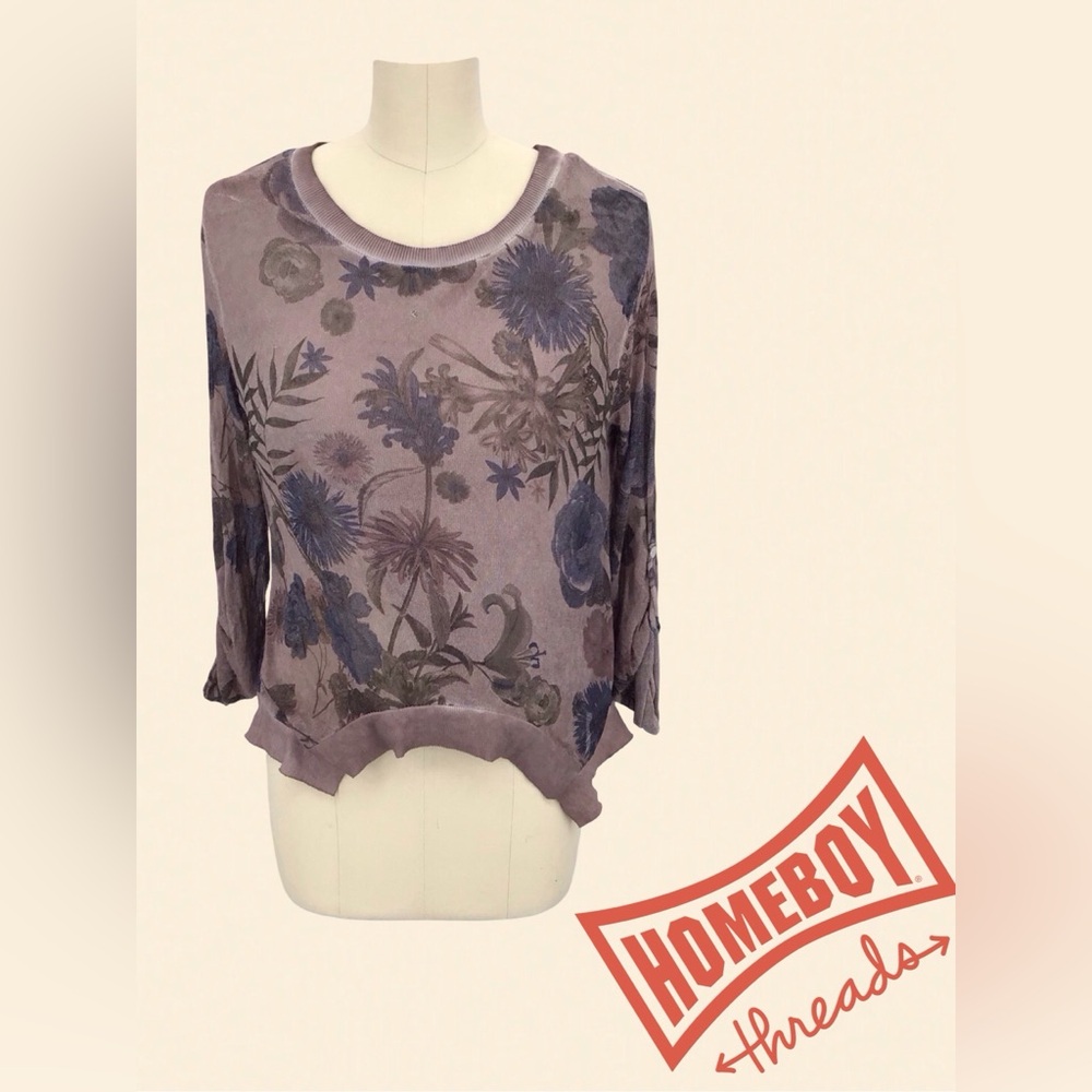 NWT Adore Purple Asymmetrical 3/4 Sleeve Blouse Size M